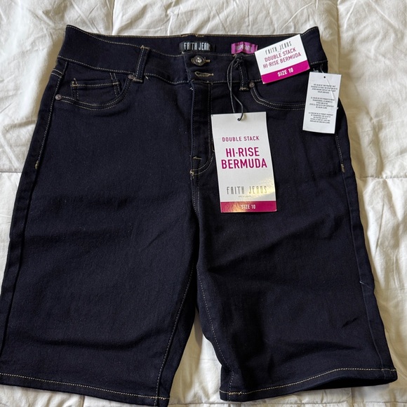 faith jeans Pants - Faith Jeans Double Stack Hi-Rise Bermuda Shorts -